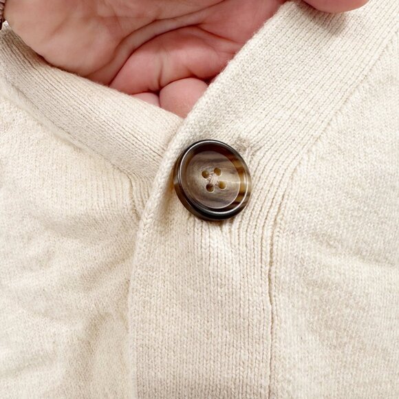 NEW Goodfellow & Co Men's V-Neck Cardigan Sweater - Cream - Size Large - Picture 6 of 12